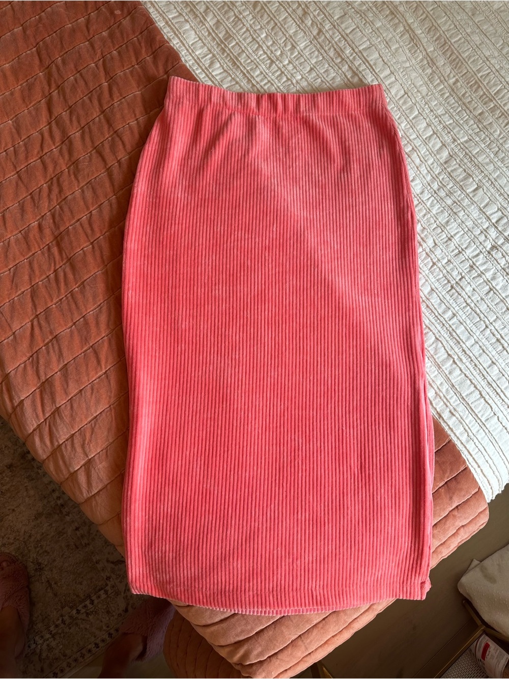 Free People Helen Prairie Rose Ribbed Midi Skirt - Picture 5 of 7